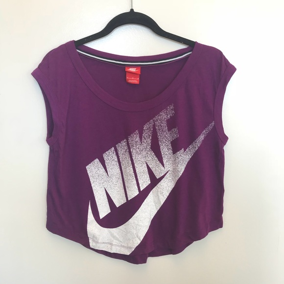 nike purple crop top